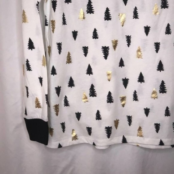 Macy's Family Pajamas Tree-Print pajama top white XS - Picture 9 of 10